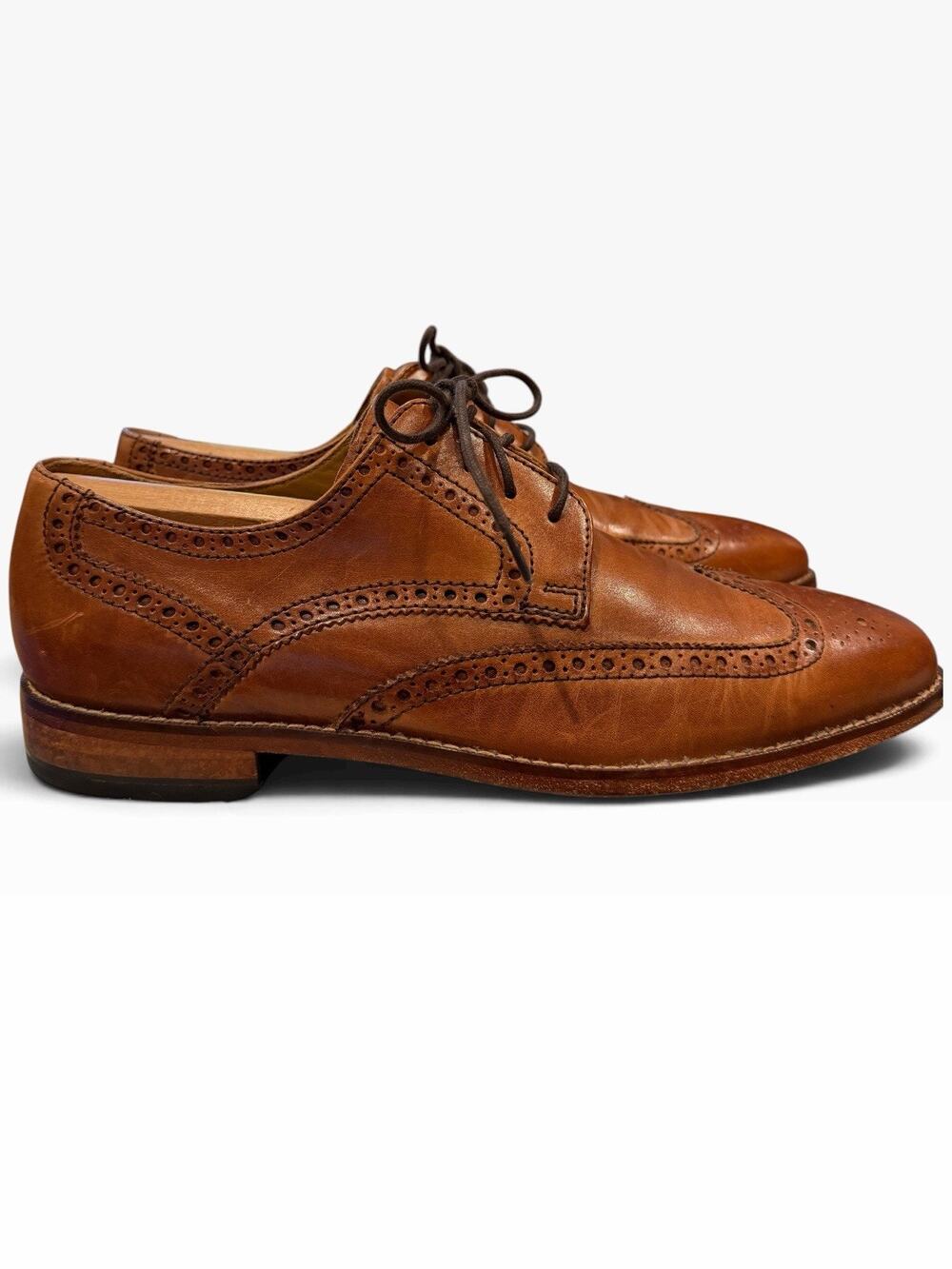 Cole Haan Air Giraldo Wingtip Oxford Shoes Size 9 M British Tan Leather C09303